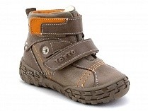 248-134,88,85 Тотто (Totto), ботинки демисезонные утепленные, байка, коричневый, бежевый, оранжевый, кожа. в Омске