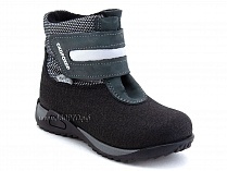 11-531-2 (20-21р) Скороход (Skorohod), ботинки демисезонные утепленные, байка, гидрофобная кожа, серый, черный в Омске