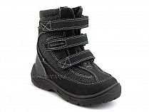 А43-038 Сурсил (Sursil-Ortho), ботинки детские ортопедические с высоким берцем, зимние, натуральный мех, кожа, текстиль, черный в Омске