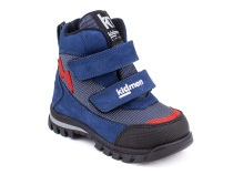5008-03 (21-25) Кидмен (Kidmen), ботинки ортопедические профилактические, демисезонные утепленные, мембрана, нубук, байка, синий, серый, красный в Омске