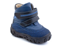 521-12 (21-26) Твики (Twiki) ботинки детские зимние ортопедические профилактические, кожа, натуральная шерсть, джинсово-черный в Омске