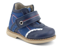 202-3 Твики (Twiki), ботинки демисезонные детские ортопедические профилактические на флисе, флис, кожа, нубук, синий в Омске