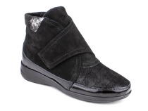 200233  Сурсил-Орто (Sursil-Ortho), ботинки для взрослых, черные, нубук, стрейч, кожа, полнота 7 в Омске