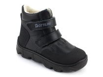 BL-271(05) Боттилини (Bottilini), ботинки  детские демисезонные  ортопедические профилактические, кожа, байка, черный в Омске