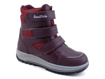 А45-132 Сурсил (Sursil-Ortho), ботинки подростковые зимние ортопедические с высоким берцем, натуральныя шерсть, кожа, бордовый в Омске