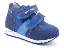 BL-209(3) Боттилини (Bottilini), полуботинки  детские  ортопедические профилактические, кожа, синий в Омске