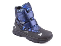 2542-25МК (37-40) Миниколор (Minicolor), ботинки зимние подростковые ортопедические профилактические, мембрана, кожа, натуральный мех, синий, черный в Омске