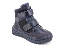35141Ш ШагоВита (Shagovita), ботинки детские зимние ортопедические профилактические, кожа, текстиль,  шерсть, темно-синий в Омске