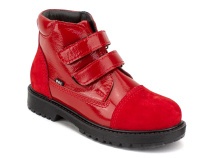 201-32 (31-36) Бос (Bos), ботинки детские утепленные профилактические, байка,  кожа, лак,  красный в Омске