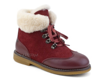 А44-071-3 Сурсил (Sursil-Ortho), ботинки детские ортопедические профилактичские, зимние, натуральный мех, замша, кожа, бордовый в Омске