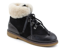 А44-071-2 Сурсил (Sursil-Ortho), ботинки детские ортопедические профилактичские, зимние, натуральный мех, замша, кожа, черный в Омске