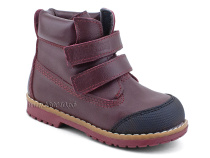 505 Б(23-25) Минишуз (Minishoes), ботинки ортопедические профилактические, демисезонные утепленные, кожа, байка, бордовый в Омске