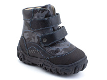 520-10 (21-26) Твики (Twiki) ботинки детские зимние ортопедические профилактические, кожа, натуральный мех, черный, камуфляж в Омске