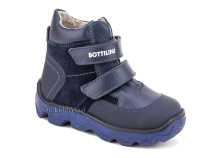 BL-271(50) Боттилини (Bottilini), ботинки  детские демисезонные  ортопедические профилактические, кожа, нубук, байка, темно-синий в Омске