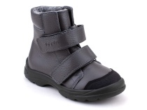 338-721 Тотто (Totto), ботинки детские утепленные ортопедические профилактические, кожа, серый. в Омске