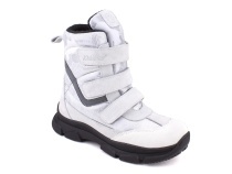 2750-1МК (31-36) Миниколор (Minicolor), ботинки зимние детские ортопедические профилактические, мембрана, нубук, натуральный мех, белый, серебристый в Омске