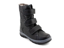 207ч (26-30) Аквелла (Akwella), ботинки зимние ортопедические с высоким берцем, натуральная шерсть, кожа, черный в Омске