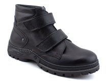 308 (41-45) Аквелла (Akwella), ботинки подростковые демисезонные  утепленные  ортопедические, ворсин, кожа, черный в Омске