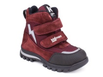 5008-25 (26-30) Кидмен (Kidmen), ботинки ортопедические профилактические, демисезонные утепленные, мембрана, нубук, байка, бордовый в Омске
