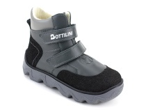 BL-271(3) Боттилини (Bottilini), ботинки  детские демисезонные ортопедические профилактические, кожа, байка, серый в Омске