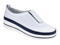 K231-R-LX-16-A (41-43) Кумфо (Kumfo) туфли для взрослых, перфорированная кожа, белый, синий в Омске