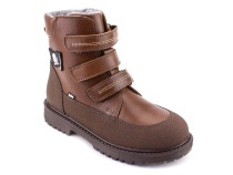 204-52 (26-30) Бос (Bos), ботинки детские демисезонные ортопедические профилактические, байка, кожа, коричневый в Омске