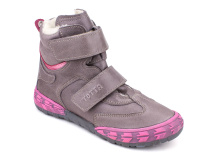 3542-607,0139 Тотто (Totto), ботинки детские утепленные ортопедические профилактические, кожа, шерсть, лиловый, малиновый в Омске